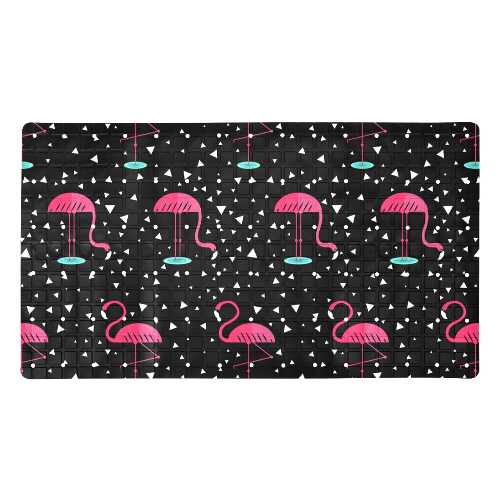 Tapis de bain antidérapant anti-bactérien sans BPA motif flamant rose unique