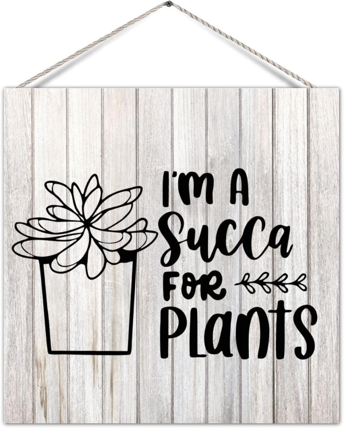 Antique Wood Sign Plaque Plants Sign Rustic Wood Sign Plaque Vintage Wall Pediment Retro Wall Pediment String Included Distressed Look Wooden Decoration For Table Table 12in