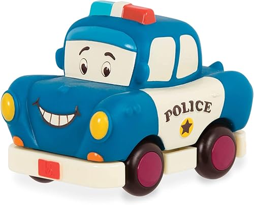 Miniatura 4 de B toys by Battat BX1909Z - Juego de mini vehículos sin espalda multicolor camión de 3 piezas camioneta caravana policía