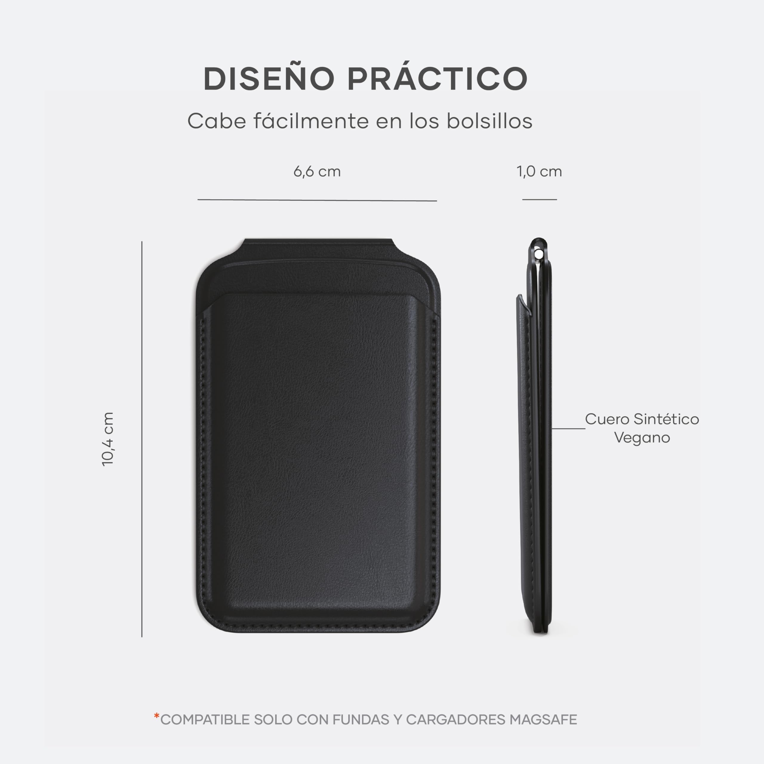 SATECHI MagSafe Portfel, Magnetyczny Uchwyt na Karty I Stojak Do iPhone, Portfel Z 4 Przegródkami na Karty I Nfc, Do Wszystkich Modeli iPhone 17 16 15 Do 12, Materiał Premium (PU) – Czarny