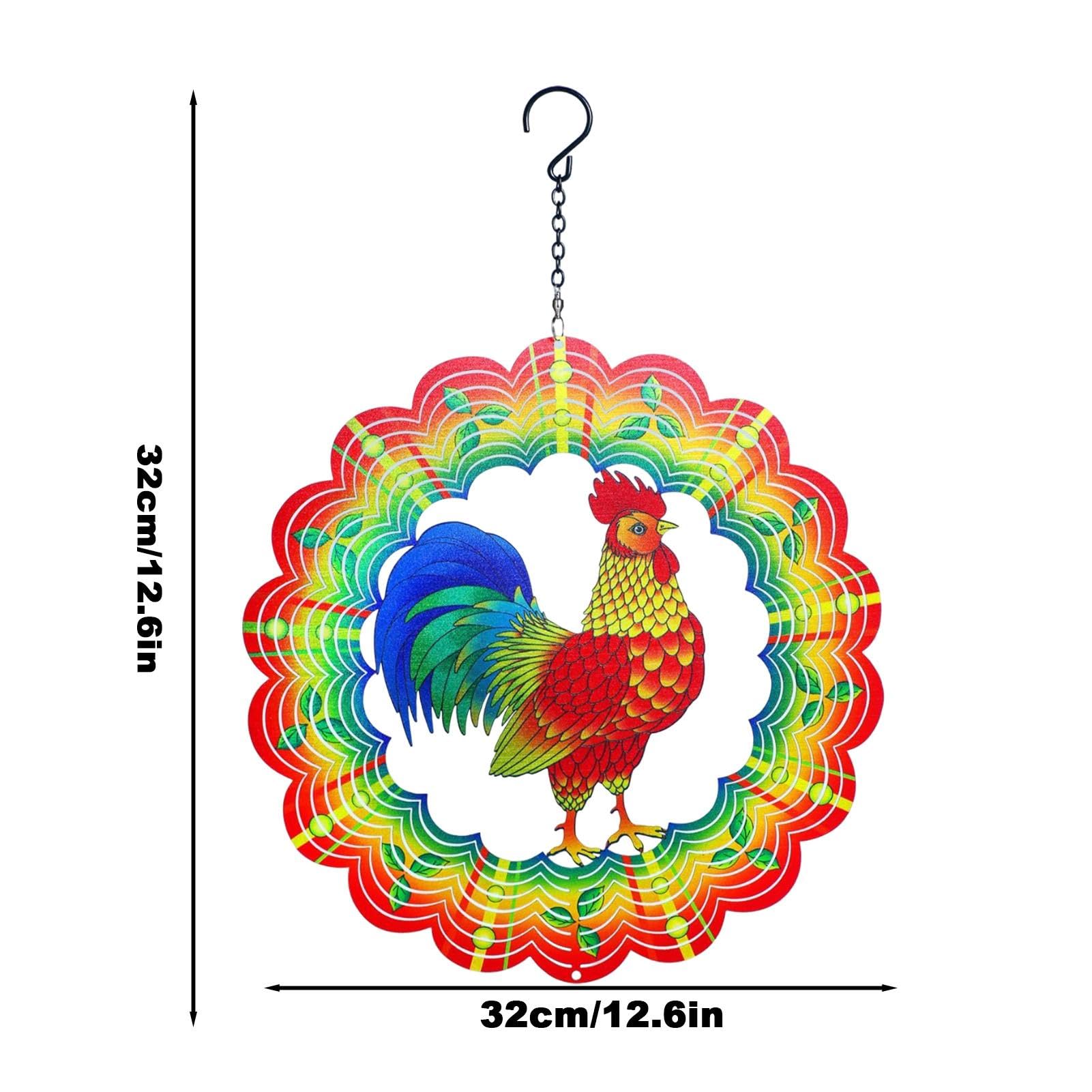 lanliflying Girandola a a forma di gallo, girandola da giardino, 30,5 cm, scultura cinetica a forma di gallo, 30,5 cm, decorazione da giardino