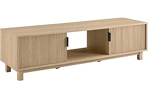 Console TV Stand: Walker Edison Walton Fluted-Door Low Stand for TVs up to 65"