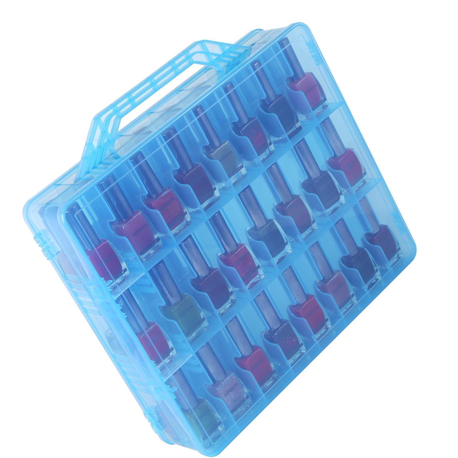 Piceioep Portable Sturdy Storage Container with 48 Grids for Organizing Cosmetics Toy and Easy Homes Use Portable Storage Case