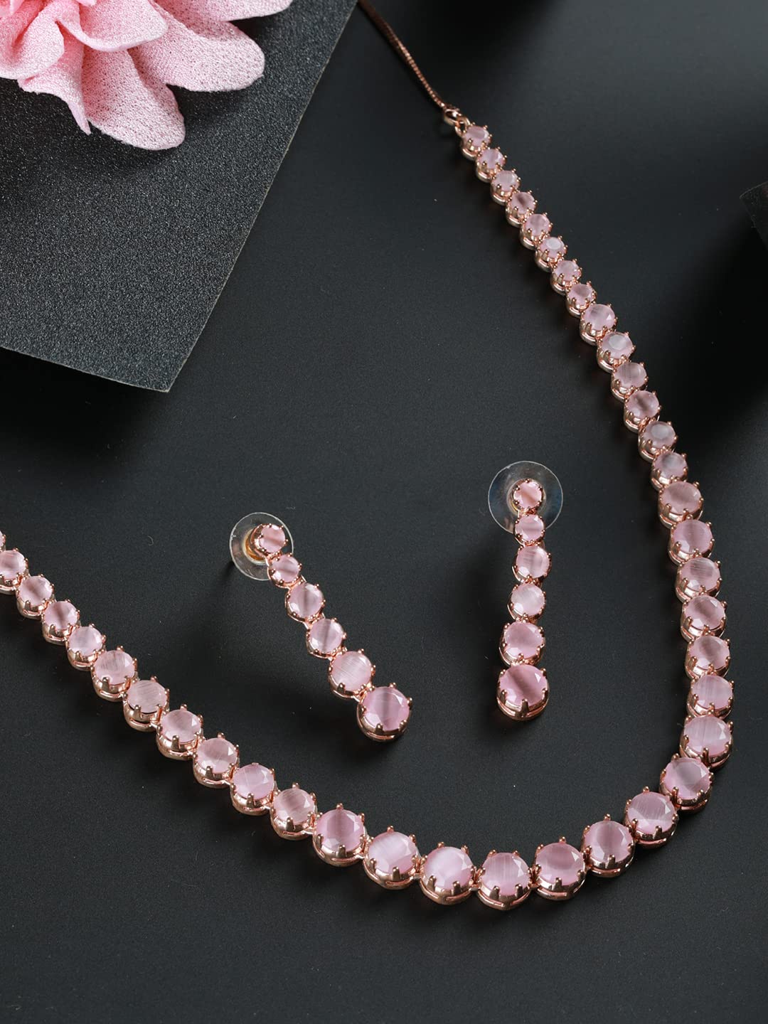 Solitaire Silver Plated Jewellery Set, Timeless Elegance
