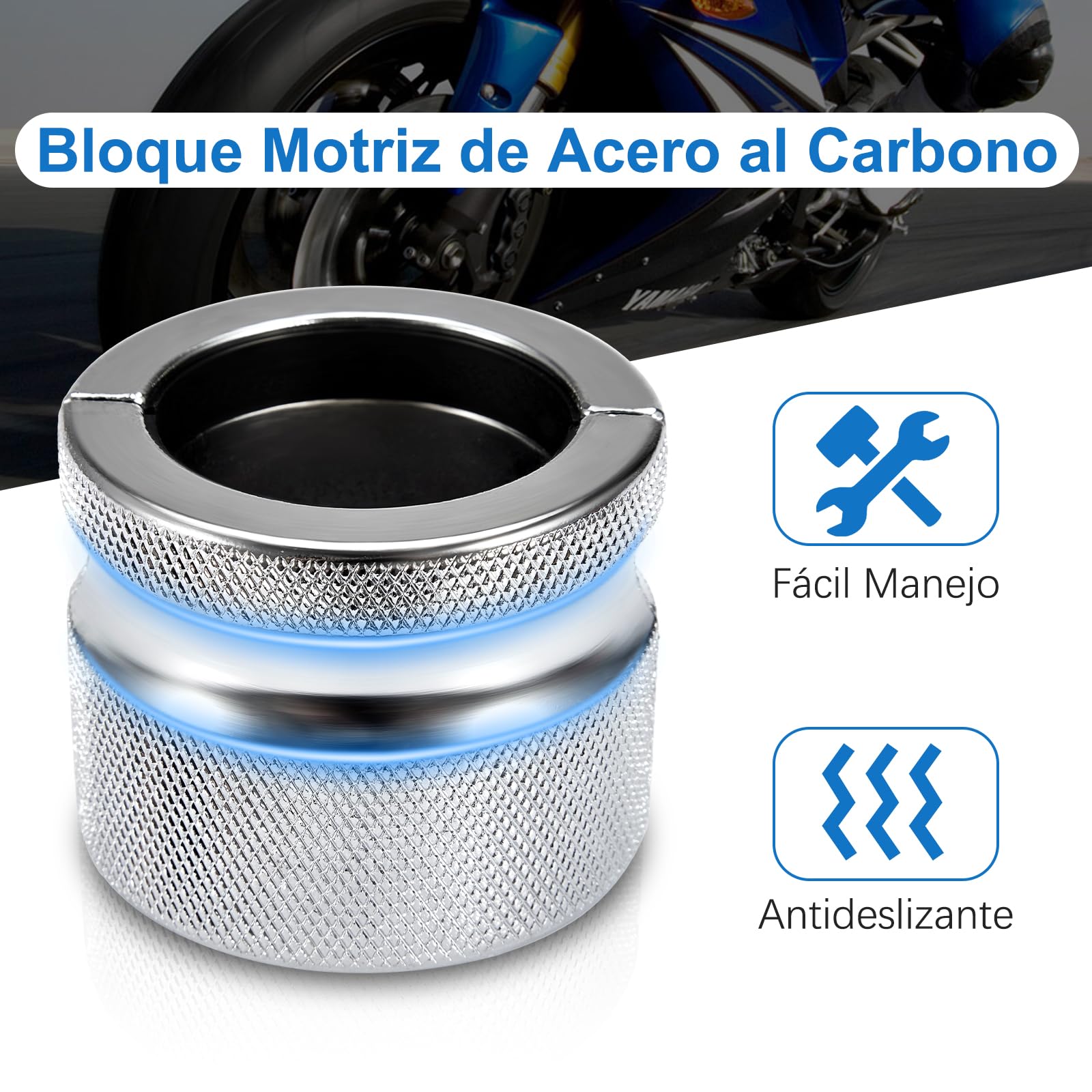 Fork Seal Driver 30-45 mm, Retenes Horquilla Moto de Acero al Carbono con 2 Anillos de Sellado