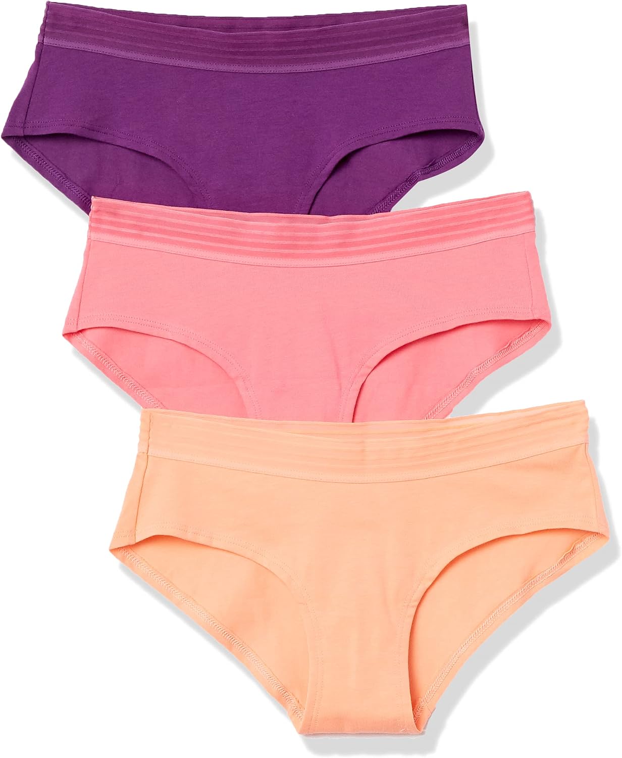 Amazon Brand - Mae Women's Sporty Cotton Hipster Underwear, 3 Pack