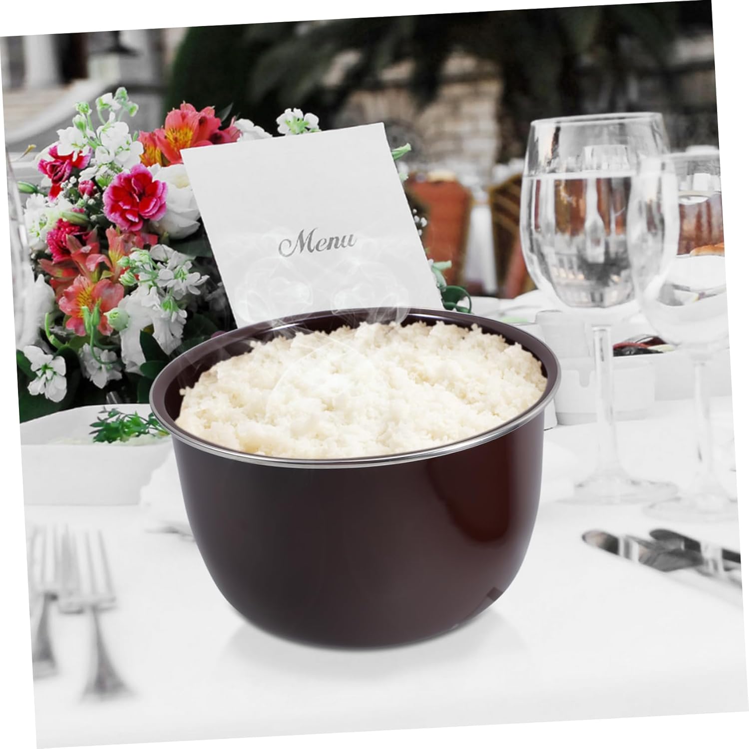 Rice Cooker Inner Pot Replacement 5L Non-Stick Aluminum Alloy Cooking Bowl for Multi-Cooker and Yogurt Maker Universal Electric Cooker Accessory