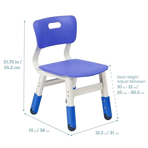 Miniatura 3 de ECR4Kids Silla ajustable para aula, asientos flexibles, color azul, paquete de 2