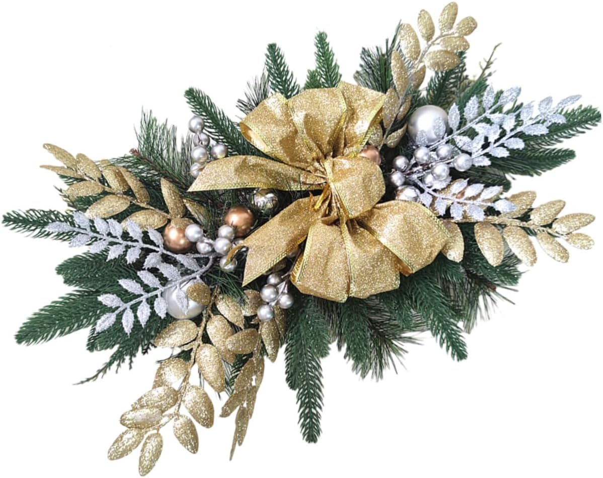Levemolo Christmas Teardrop Swag Stair Hanging Decor Realistic Wreath for Christmas Home Decor