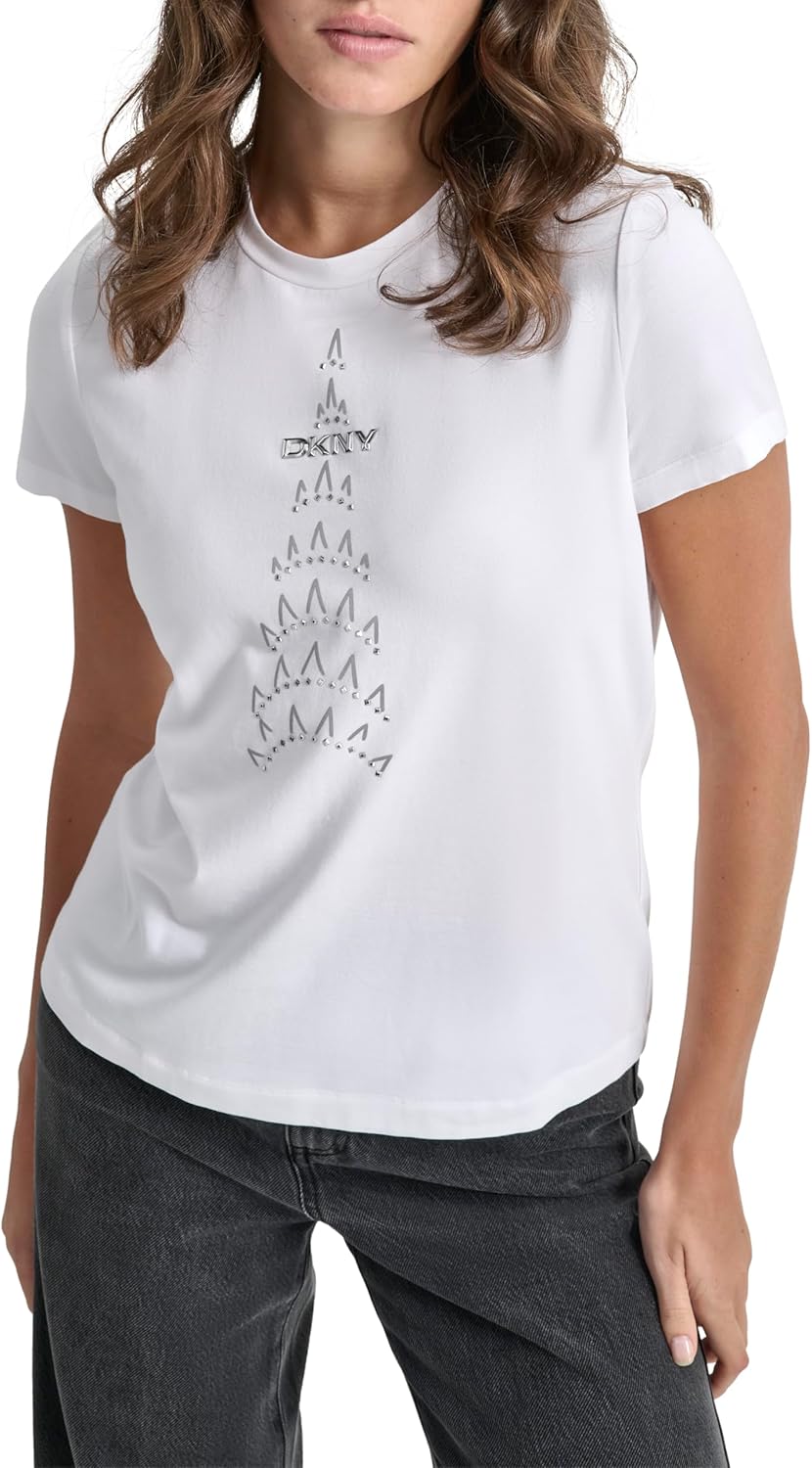 DKNY Womens Logo Short Sleeve Casual T-Shirt