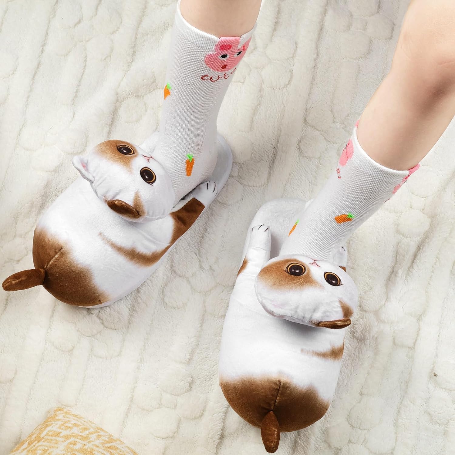 Cat Slippers for Kids, Indoor House Slippers,Non-slip Sole, Cute slippers with Cat, Cat Gifts for Girls Boys/Christmas/Halloween Gifts