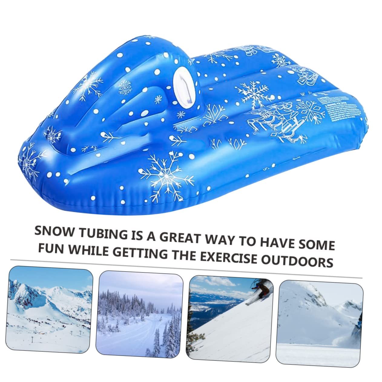 Happyyami Slitta Da Neve Gonfiabile in Pvc Per Ragazzo Ragazza Cerchio Da Neve Resistente Attrezzatura Da Sci Leggera e Portatile Per Giochi Invernali