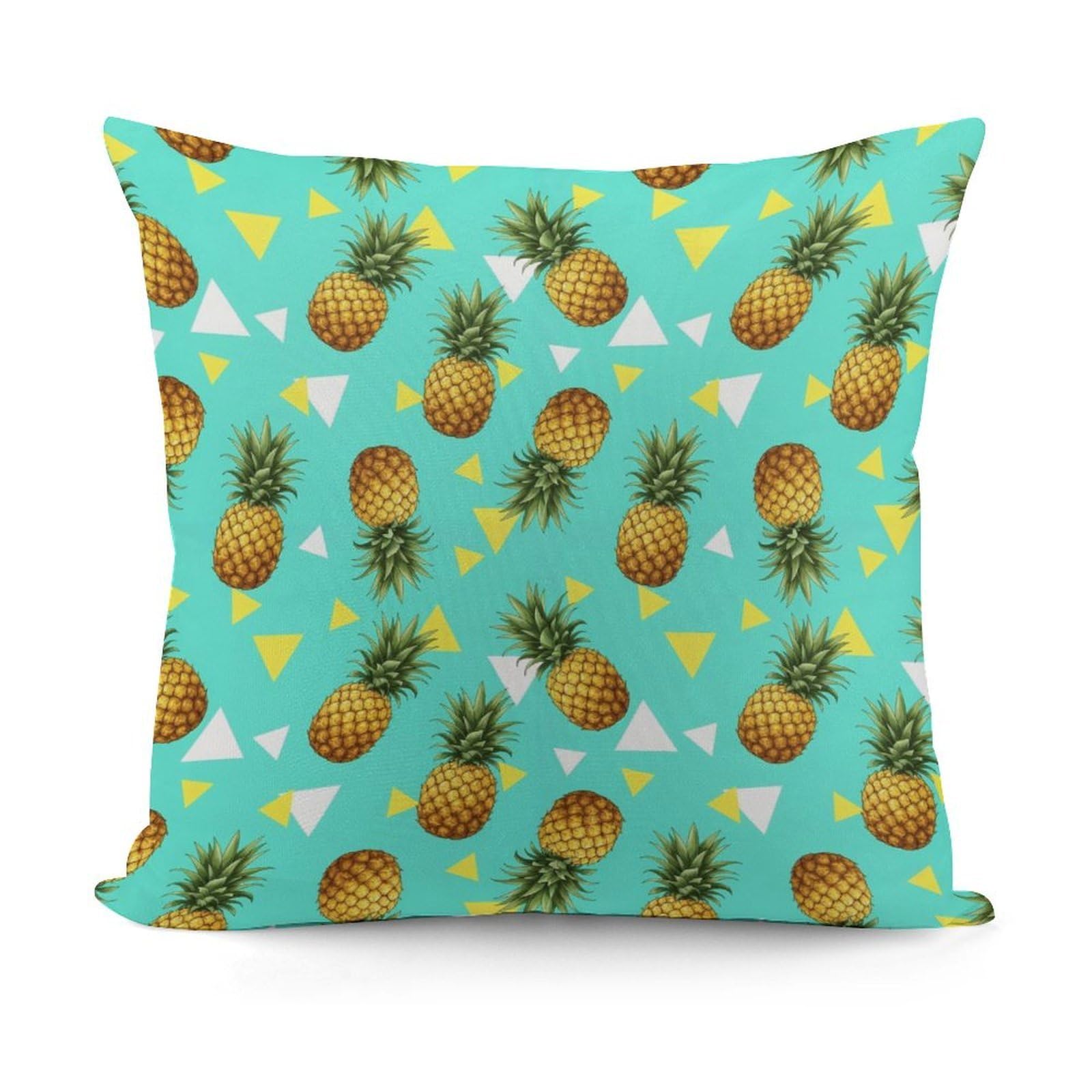 Smazdfxx Picture(94) Unique Pattern Soft Geometric Pine Plush Pillow Cover With Zipper For Sofa, Couch, Living Room Decorative