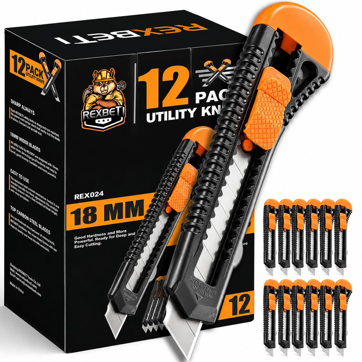REXBETI 12-Pack Box Cutter