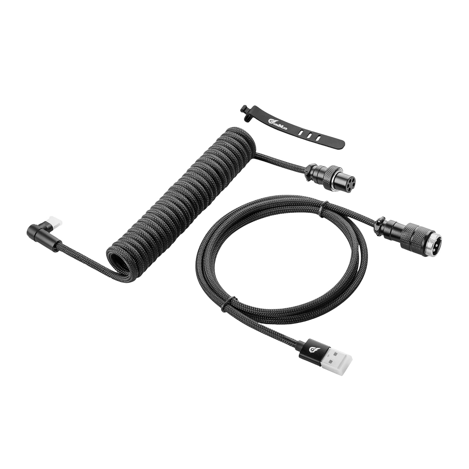 GUNMJO Pro Custom Coiled USB C Cable for Gaming Keyboard, Metal Aviator