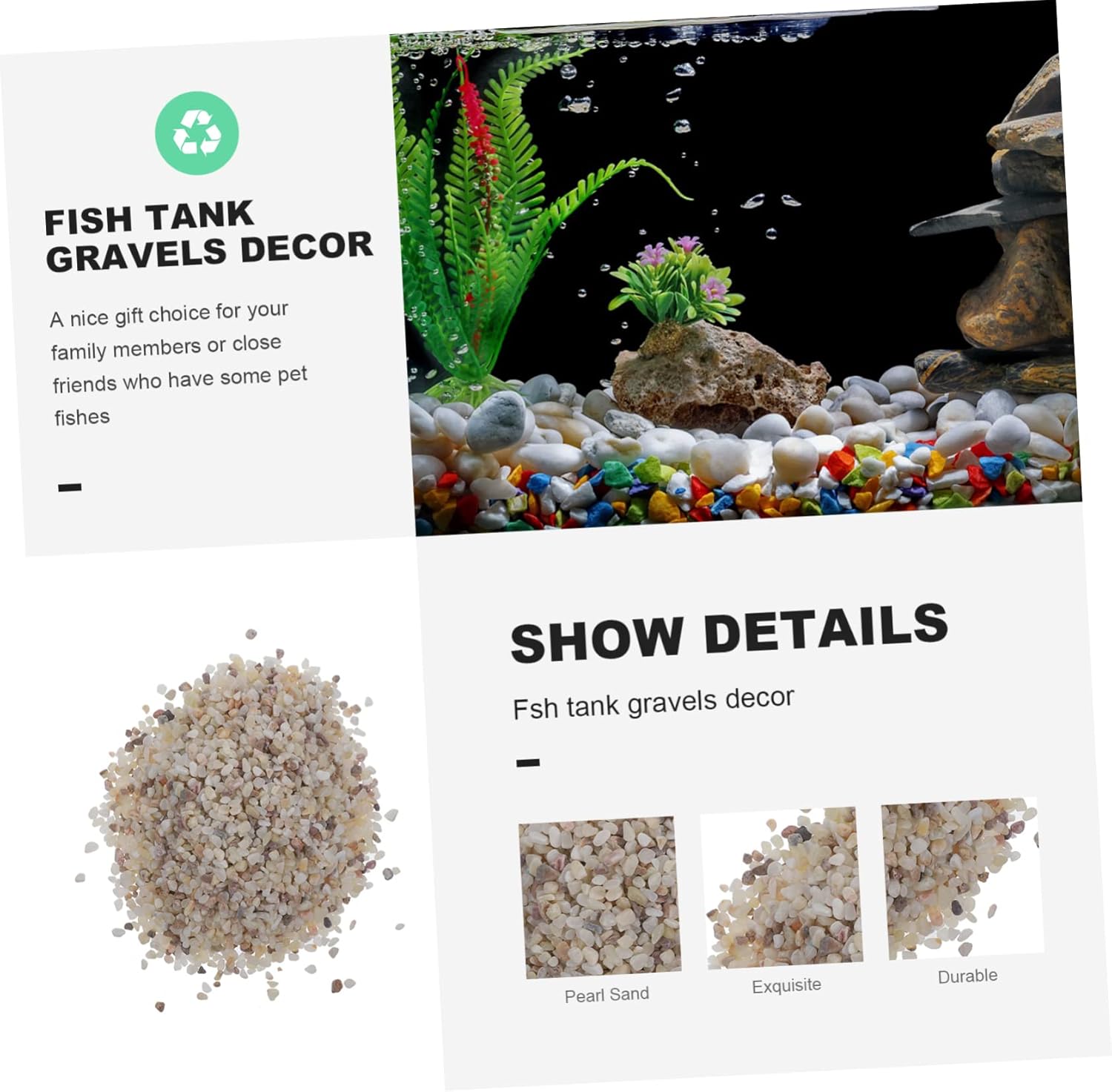 Luxury Aquarium Decor 1kg White Aquarium Sand Fine Gravel Substrate for Planted Tank Fish Tank Rocks Aquascaping