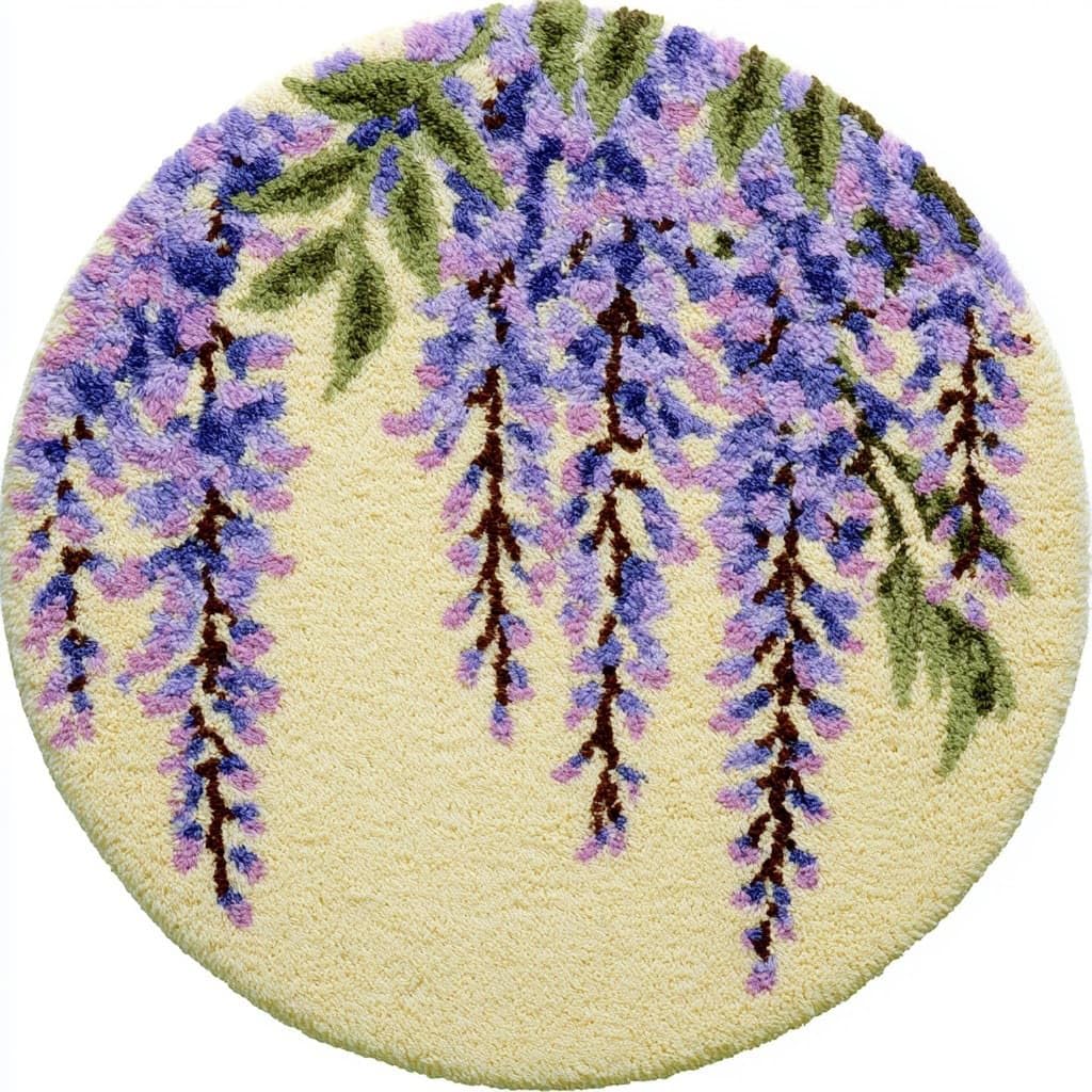 AMBATTERY Latch Hook Rug Kit Latch Hook Kits for Beginners,Wisteria Flowers