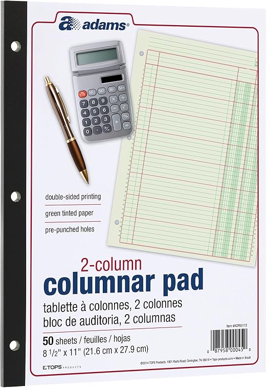 Gisgfim 6 Pads 100 Sheets Columnar Analysis Pad 3 Hole - View #12