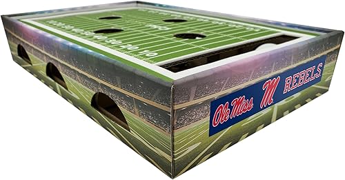 Pets First NCAA Mississippi Ole Miss Rebels Cat Scratcher Box, Game Day Cat Toy,