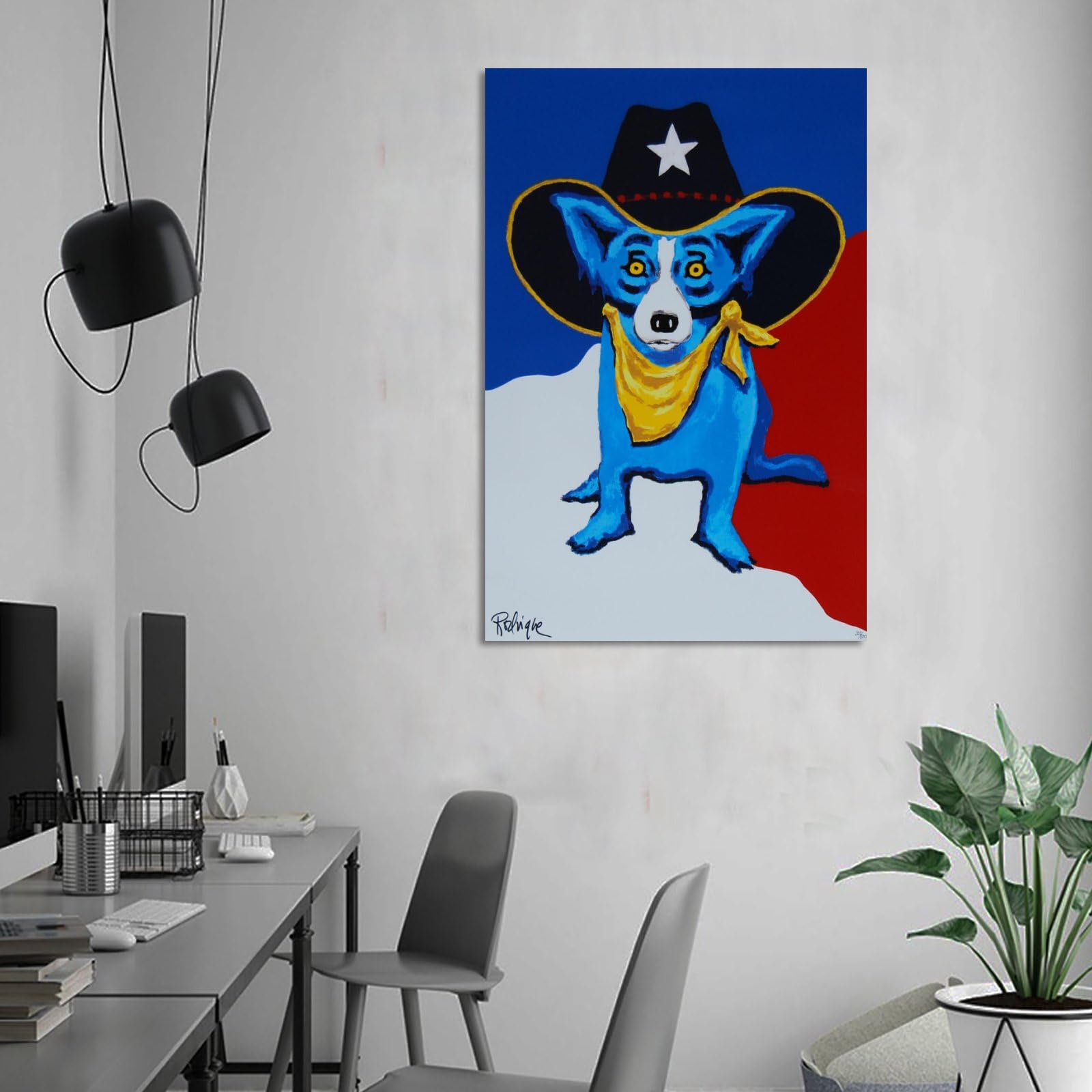Amazon.com: George Rodrigue Blue Dog(I Wanna Be A Texas Ranger