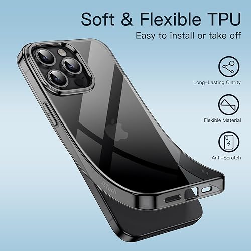 Miniatura 4 de JETech Funda para iPhone 15 Pro de 6.1 pulgadas, TPU suave transparente delgada funda protectora con absorción de golpes, soporte de carga