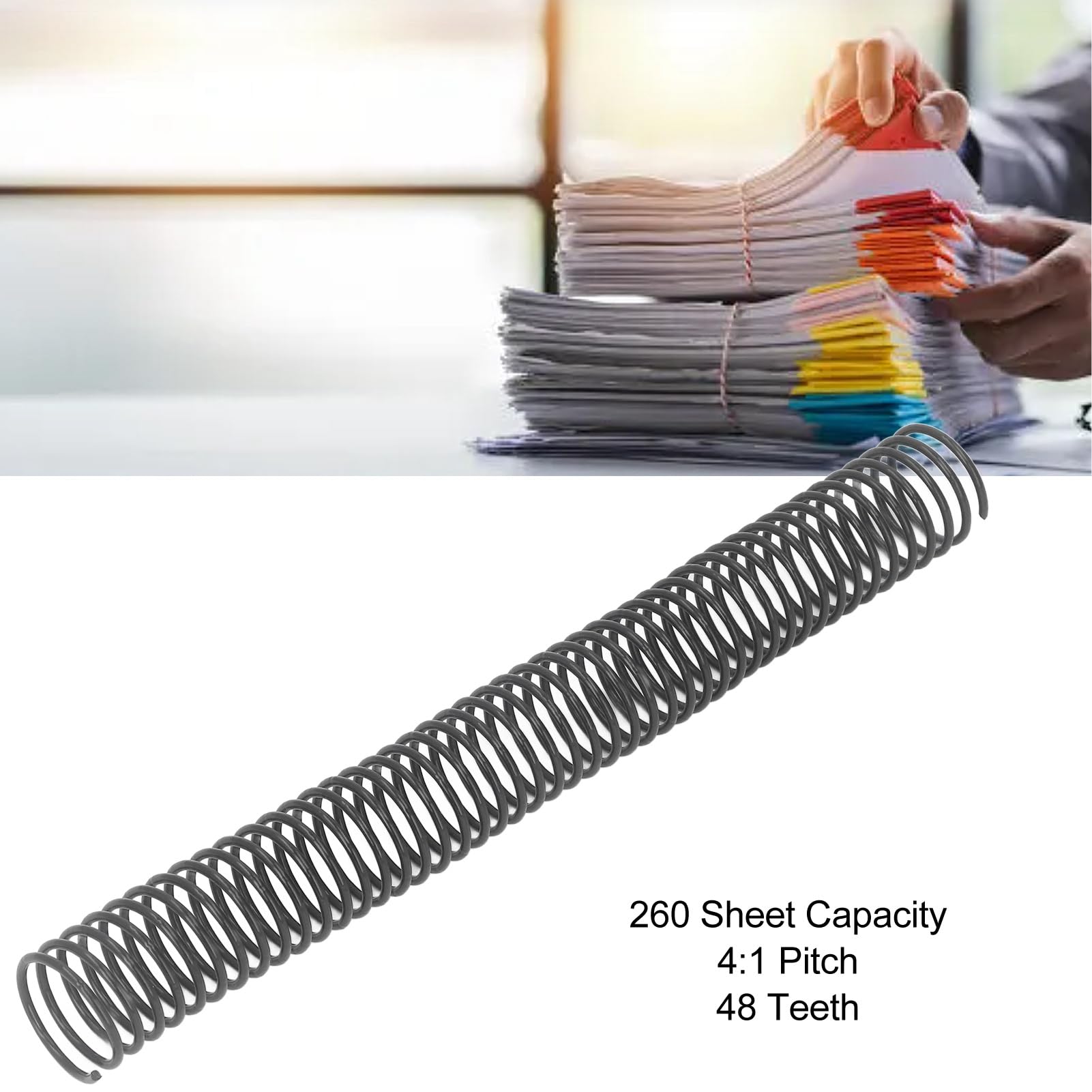 Bobine di rilegatura a spirale da 30 pezzi Pettini di rilegatura riutilizzabili Rilegature a spirale in plastica Dorso ad alta capacità per 260 pezzi di documenti A4 Documenti
