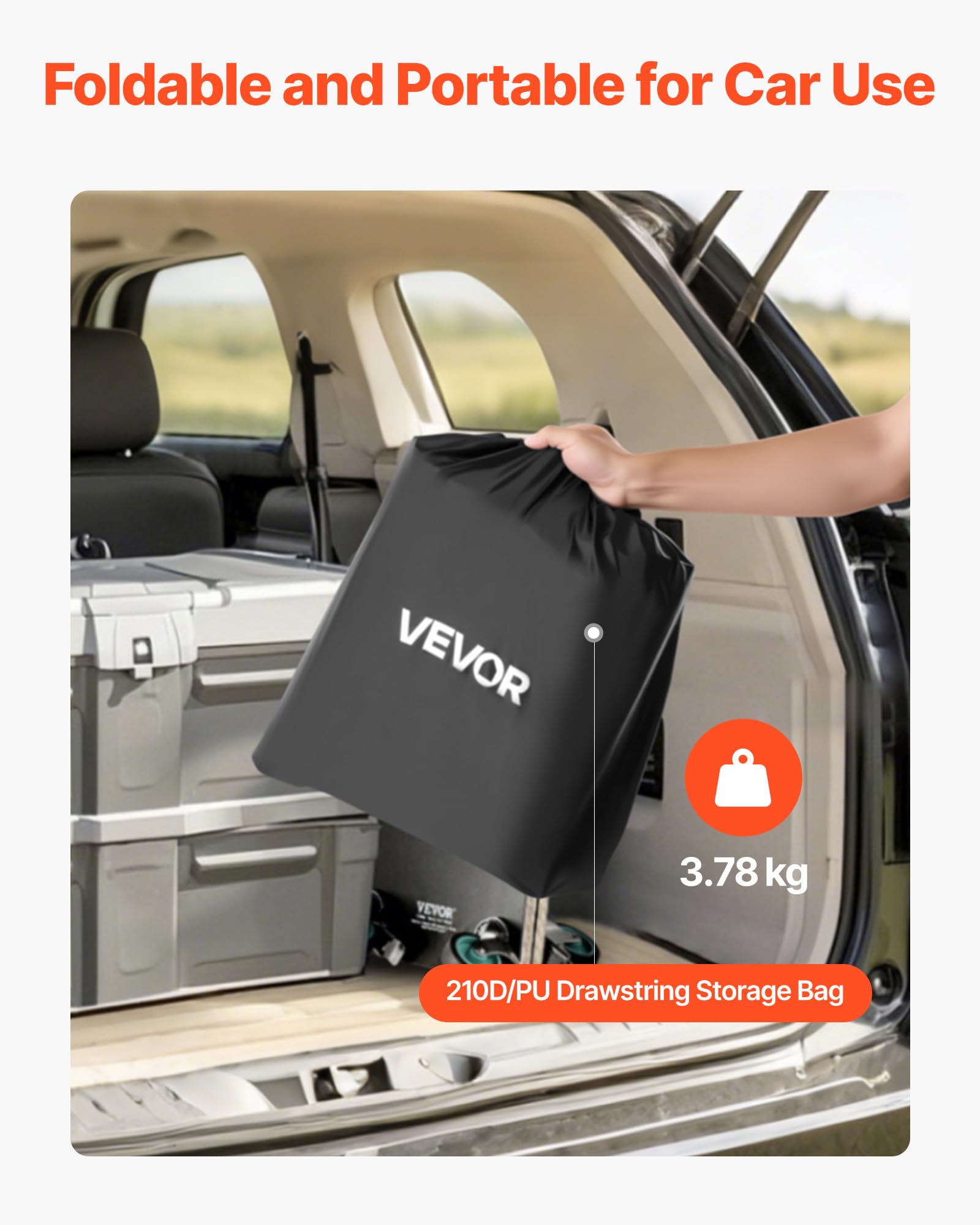 VEVOR Borsa da Trasporto per Gancio di Traino 1520 x 607 x 610 mm Borsa da Carico Resistente per Stoccaggio sul Cassone del Camion con 8 Cinghie Rinforzate, per Cestini da Gancio per Auto e Furgoni