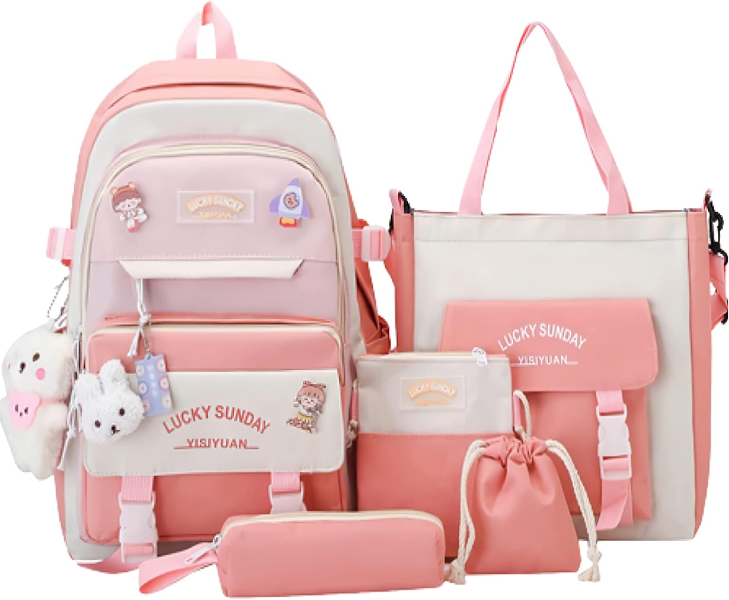 CILREA Kawaii Backpack set 5 Pcs School Backpack Cute