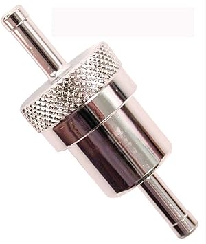 Emgo 14-34460 Chrome Finish 5/16" Aluminum Die-Cast Fuel Filter