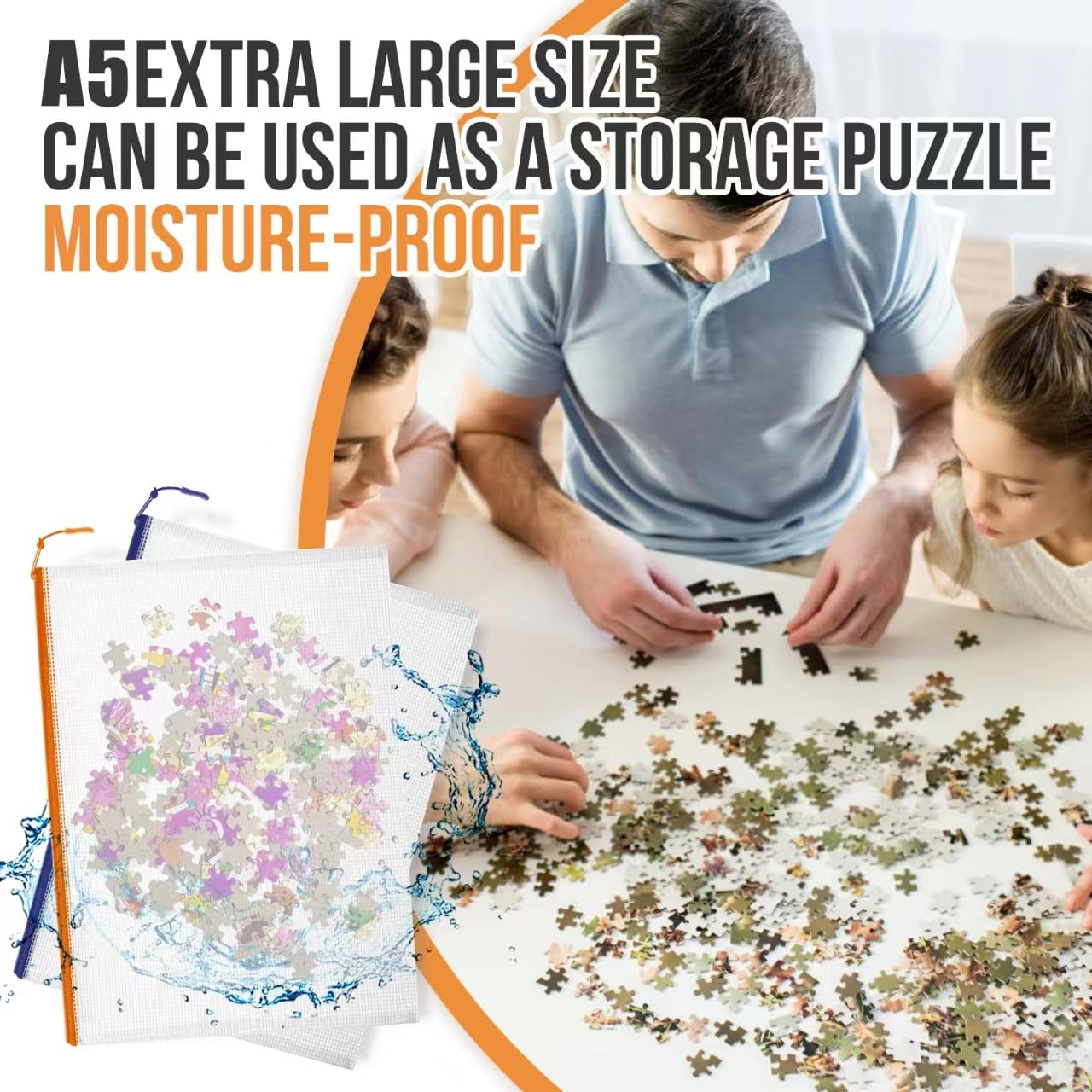 Lot De 6 Pochettes A4 En Maille Avec Fermeture éclair Et Bouton-pression, 5 Couleurs