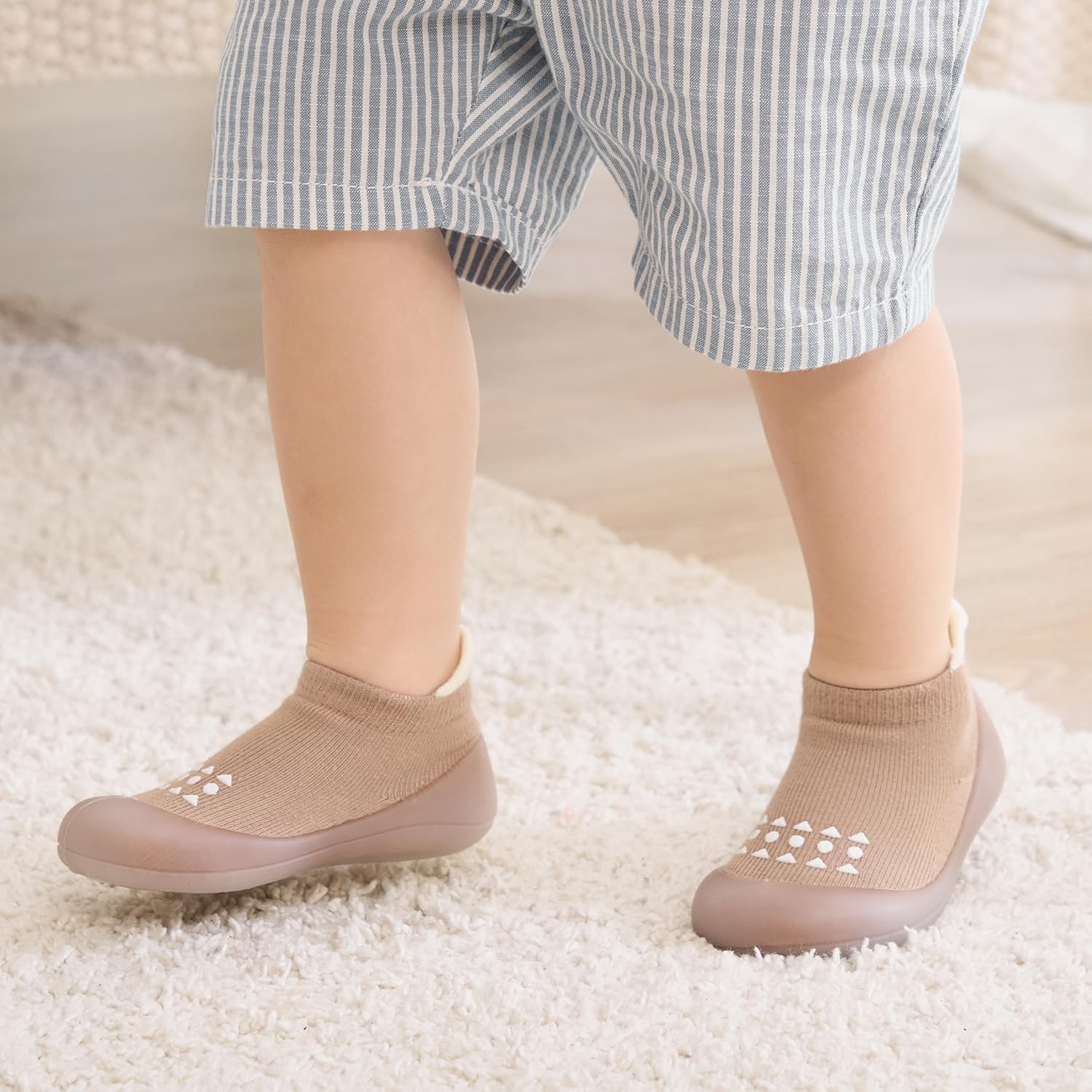 Baby Walking Sock Shoes Infant Non-Slip Breathable Slippers with Soft Rubber Sole Baby Boys Girls Sneakers — view 2