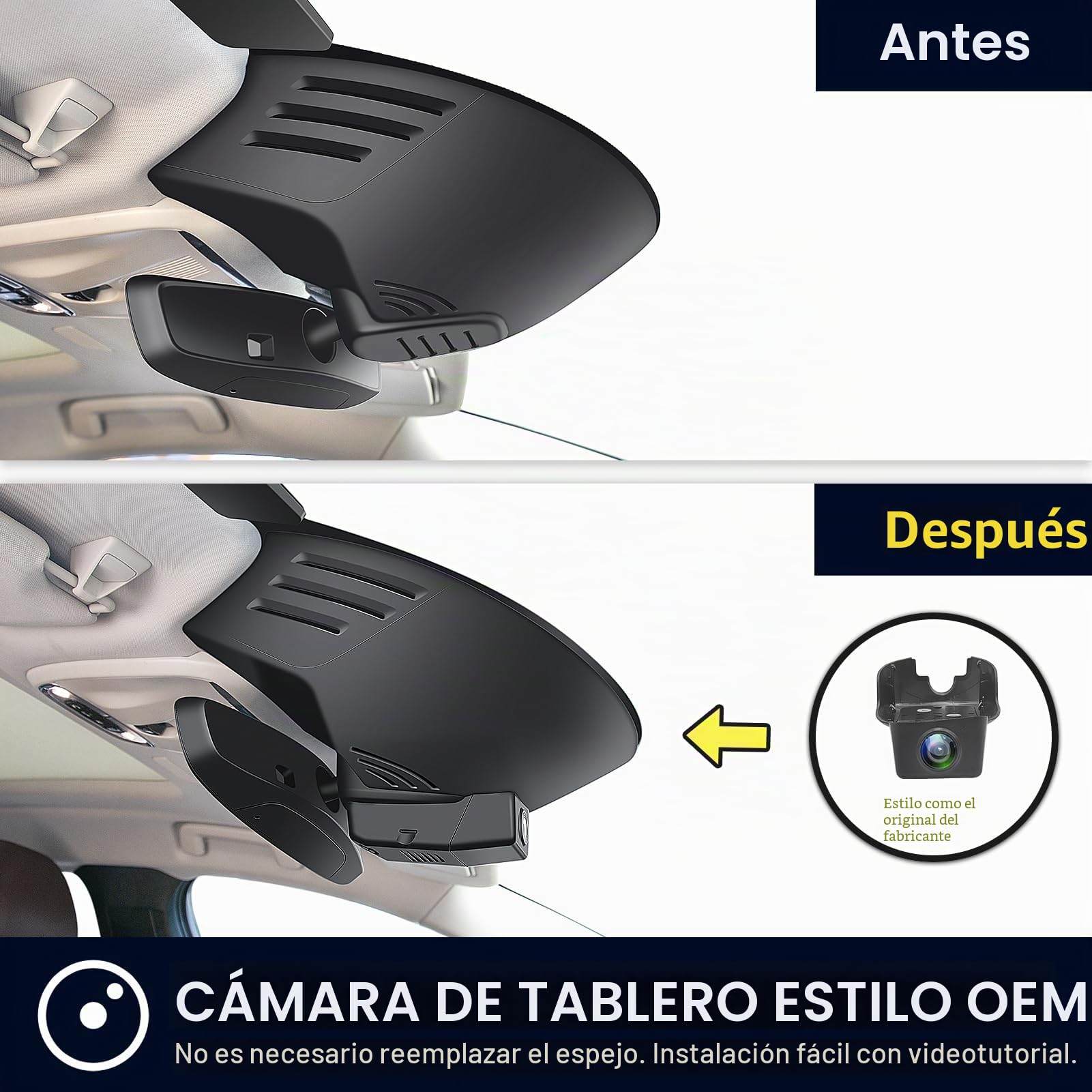 MANGOAL 4K Dashcam Coche, UHD 2160P Aspecto OEM Cámara Coche, Personalizada para Volvo XC60 2018 2019 2020 2021 (Modelo C), T5 T6, Grabación en Bucle, Sensor G, WiFi & App, Tarjeta de 64 GB