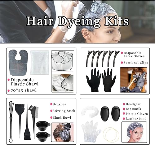 20PCS Hair Dye Coloring Kit,Hair Coloring Dyeing — shown in a real home setting for scale