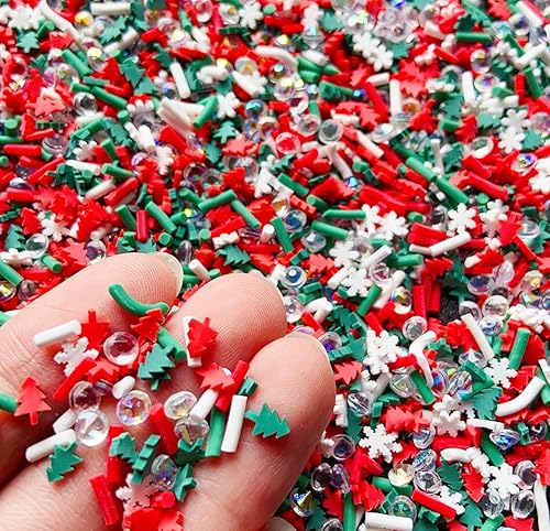 Miniatura 7 de EHOPE Gránulos falsos de Navidad, chispas de caramelo falso, gránulos de arcilla polimérica, rebanadas de arcilla polimérica de Navidad, rebanadas