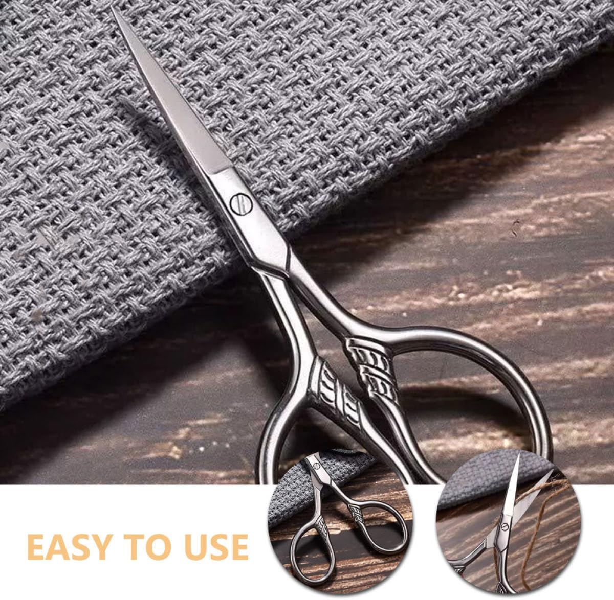 2Pcs Men’S Beard Scissors and Small Eyebrow Trimmer Scissors Stainless Steel Grooming Tools for Face Hair Precision Cutting and Eyebrow Shaping