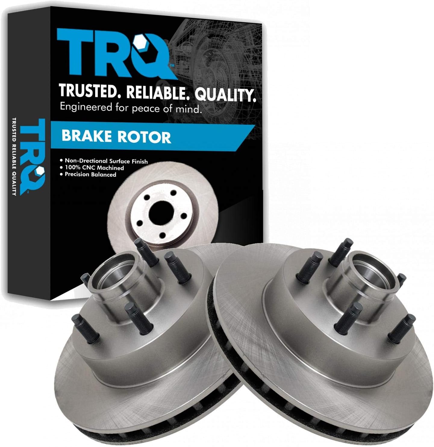 TRQ Front Brake Rotors Set Vented Compatible with 1995-1997 Ford Ranger Mazda B2300 1995-1996 B3000 B4000