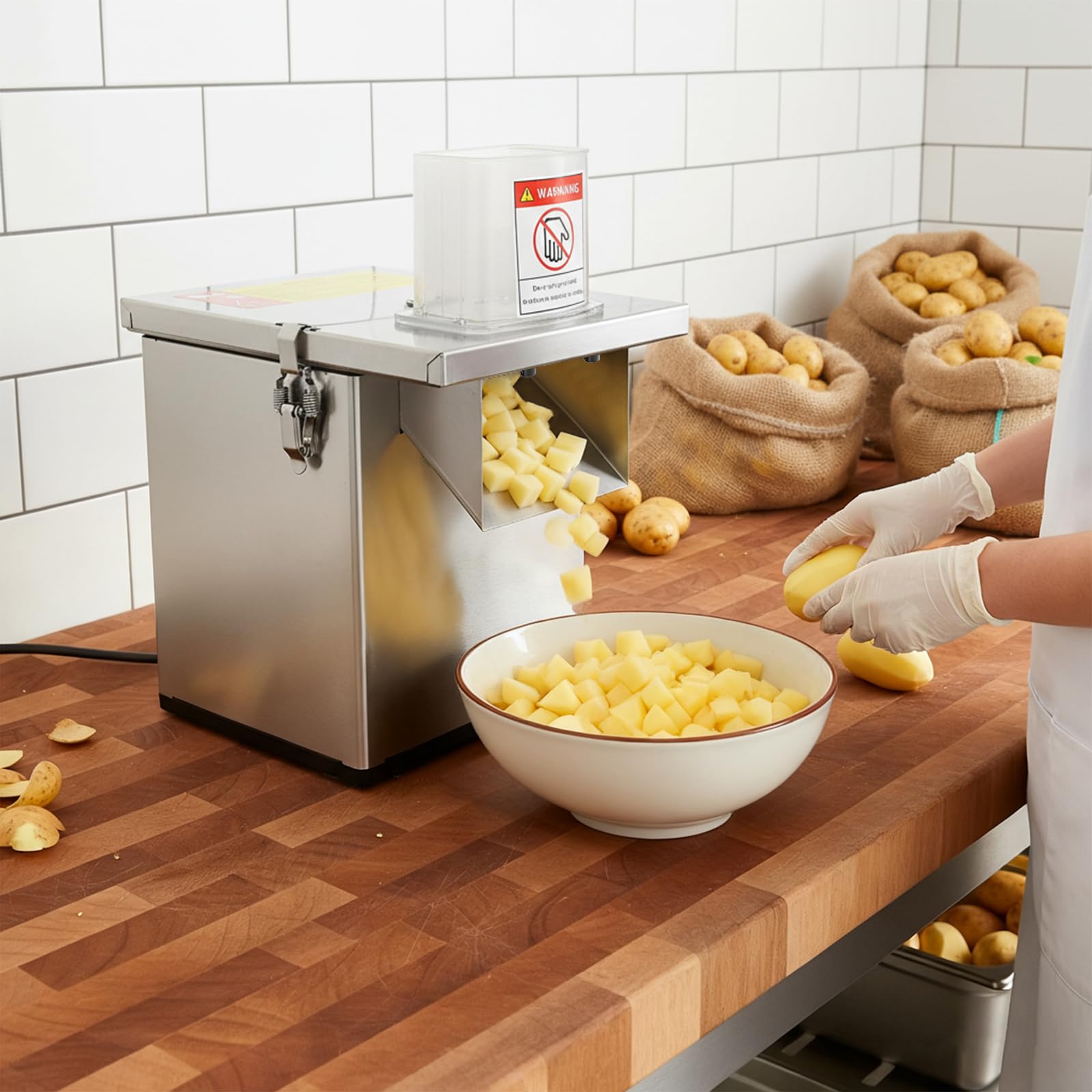 Elektrischer Gemüseschneider Multifunktion, Küchenhelfer mit 6 Aufsätzen für Schneiden, Hobeln, Reiben, Spargel, Salat, Haushalt Küche