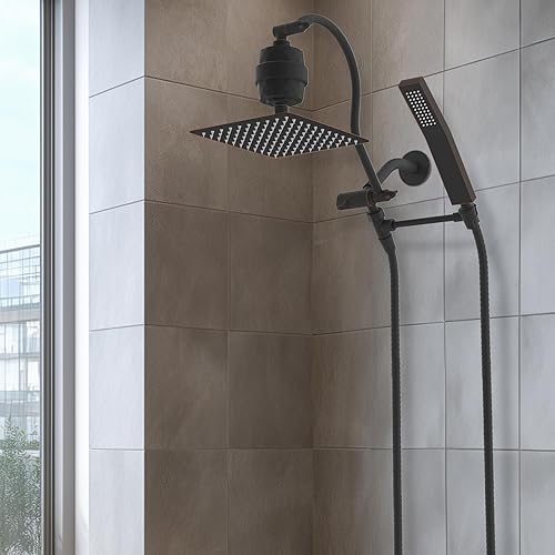 Vista 16 de Hibbent Cabezal de ducha de metal, cabezal de ducha de alta presión de 10 pulgadas, combo de cabezal de ducha, varita de ducha de mano, brazo