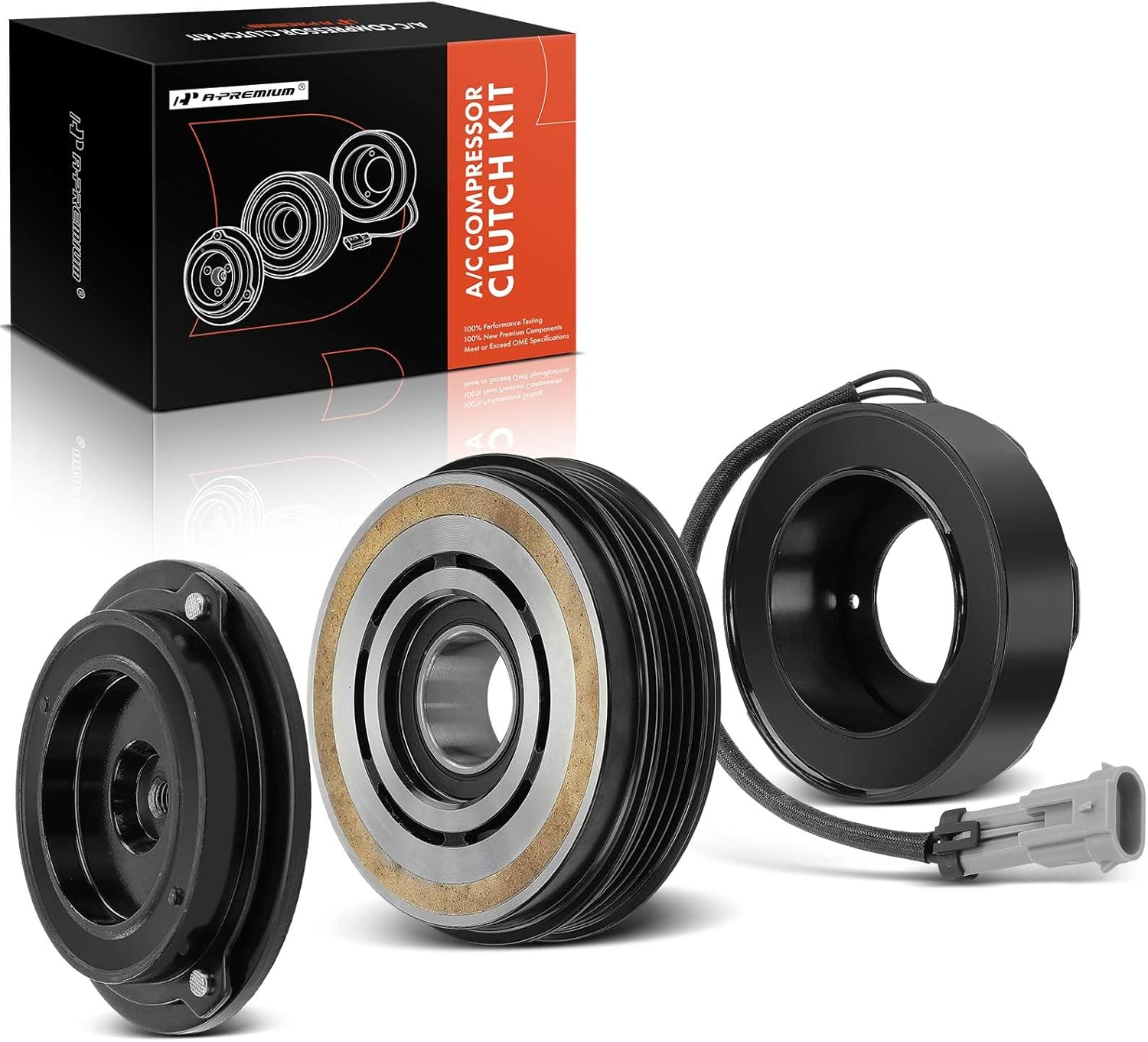 A-Premium Air Conditioner AC Compressor Clutch Kit Compatible with Chevrolet Silverado 1500 2500 HD, Tahoe, Suburban, Express & GMC Sierra 3500 Classic, Yukon, Savana & Cadillac Escalade & Hummer H2