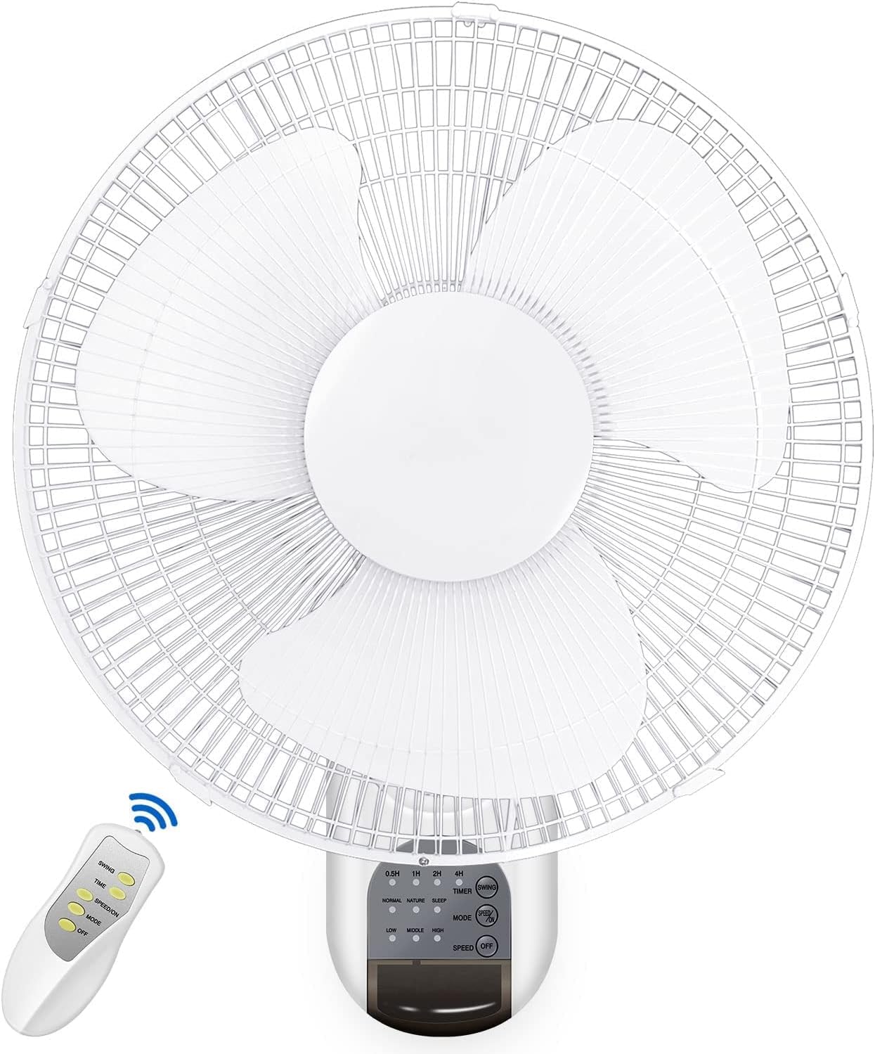 HealSmart 16-Inch Digital Wall Mount Oscillating Fan Remote 1 Pack
