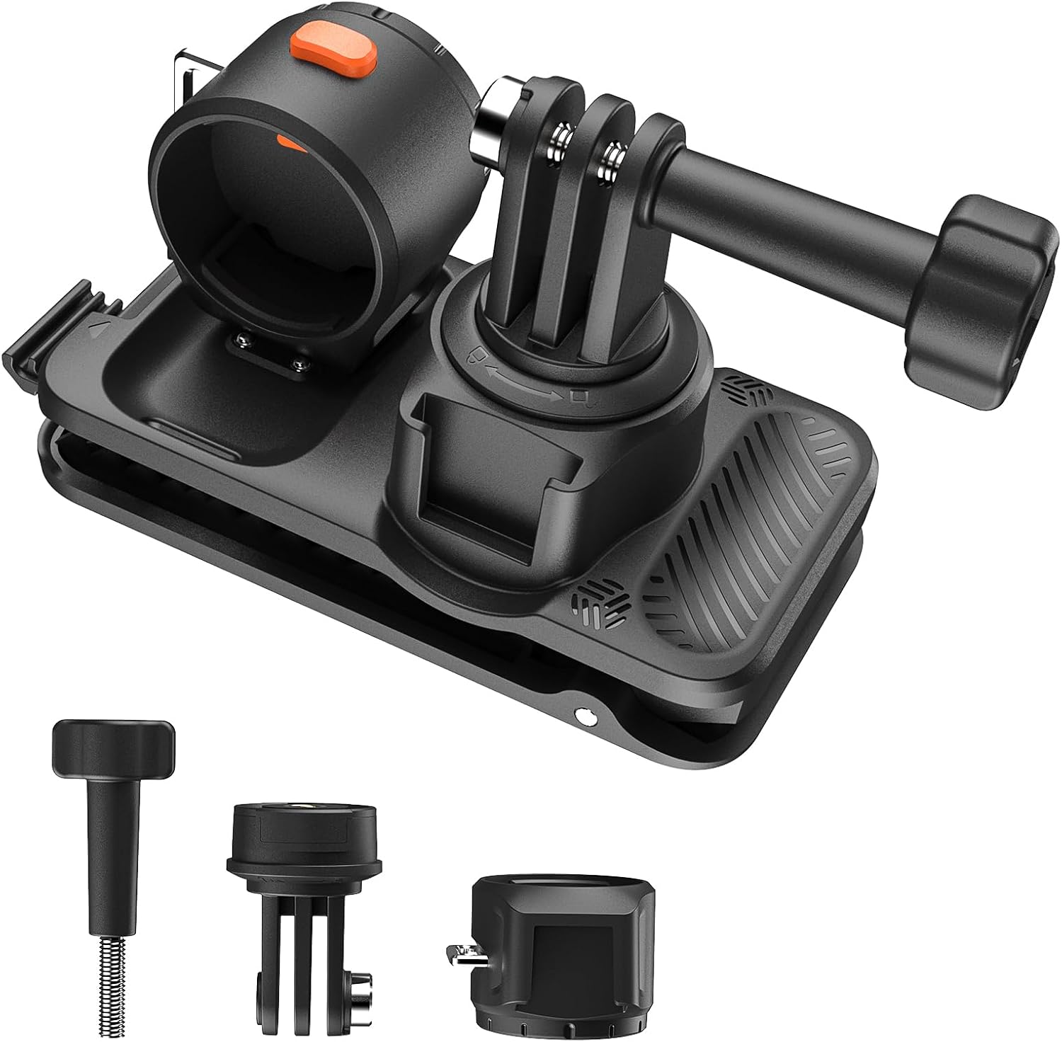 Multi Function Action Camera Mount with Full Accessories, 360° Adjustable Quick Release POV Clip Hands-Free for Shooting Cycling Skiing Hiking Outdoor Vlog for GoPro, DJI Osmo, Insta360