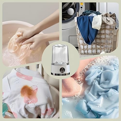 Miniatura 6 de Taza de lavandería portátil inalámbrica, lavadora portátil, mini lavadora mejorada adecuada para ropa pequeña, diseño plegable, ideal para