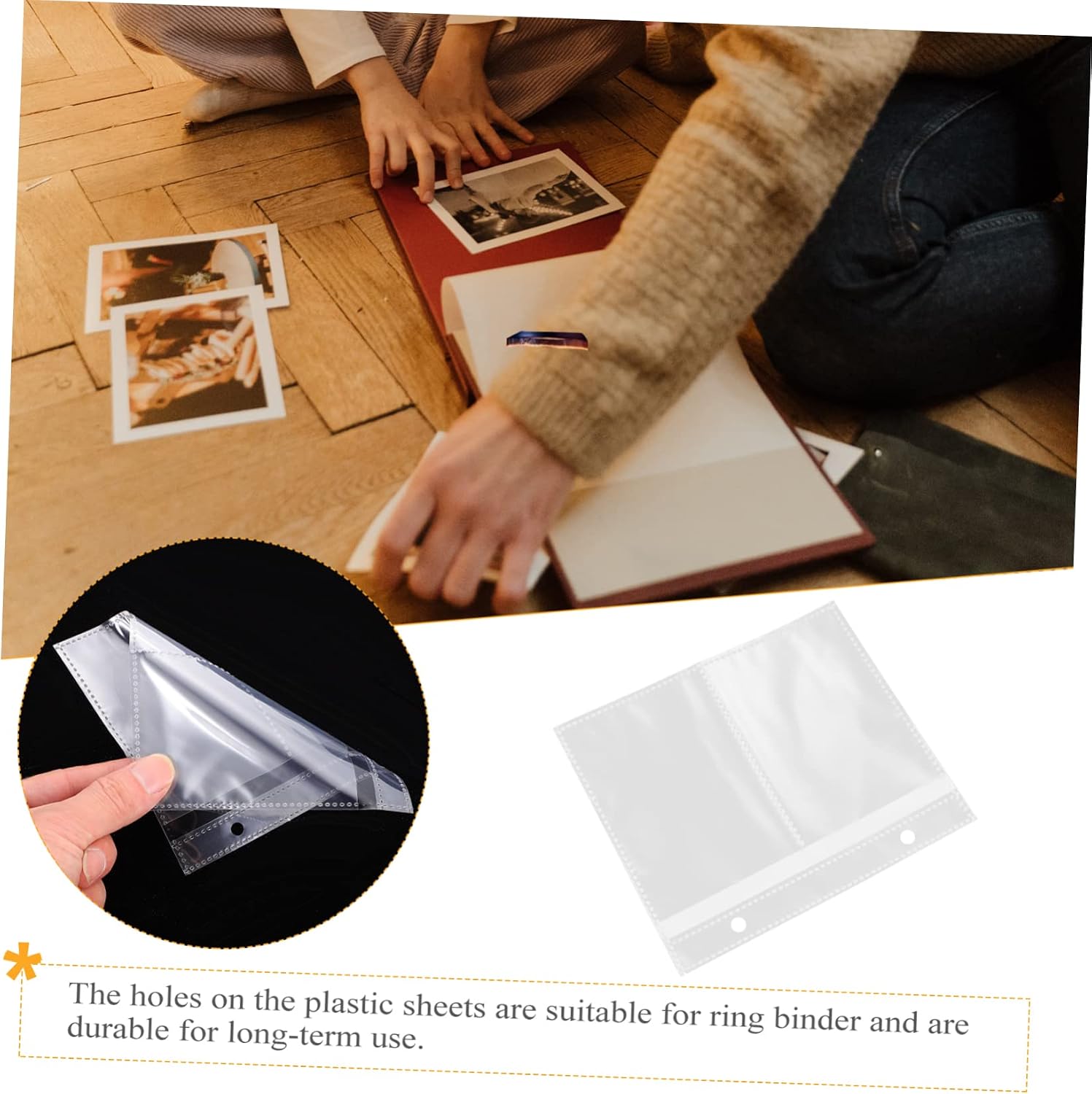PRETYZOOM 60pcs Photo Sleeves for Albums Double-Sided Protector Pages for Scrapbooking Family Photos Travel Memories