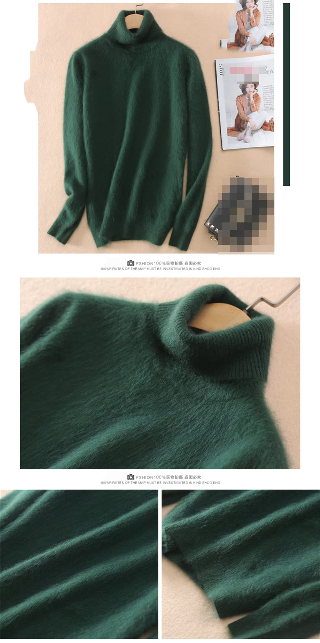 Disimlarl Pull à col roulé doux pour femme - En cachemire - Pour l'automne