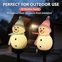 Vista 3 de Luces solares de muñeco de nieve de 17.3 pulgadas, decoración de Navidad, luces solares LED de jardín, luces solares multicolor de estaca
