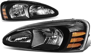 Auto Dynasty Headlights Assembly Headlamps Replacement Compatible with Pontiac Grand Prix 7th Gen FT1 GT2 GTP 2004 2005 2006 2007 2008, Driver and Passenger Side, Black Housing Amber Corner