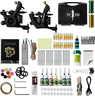 TTOOGO Complete Tattoo Kit - 2 Coil Tattoo Machie Gun for Liner Shader,Tattoo Equipment Coil Tattoo Machine Set Beginners Tattoo Machine Set Full Set of Cross-Border Tattoo Tools