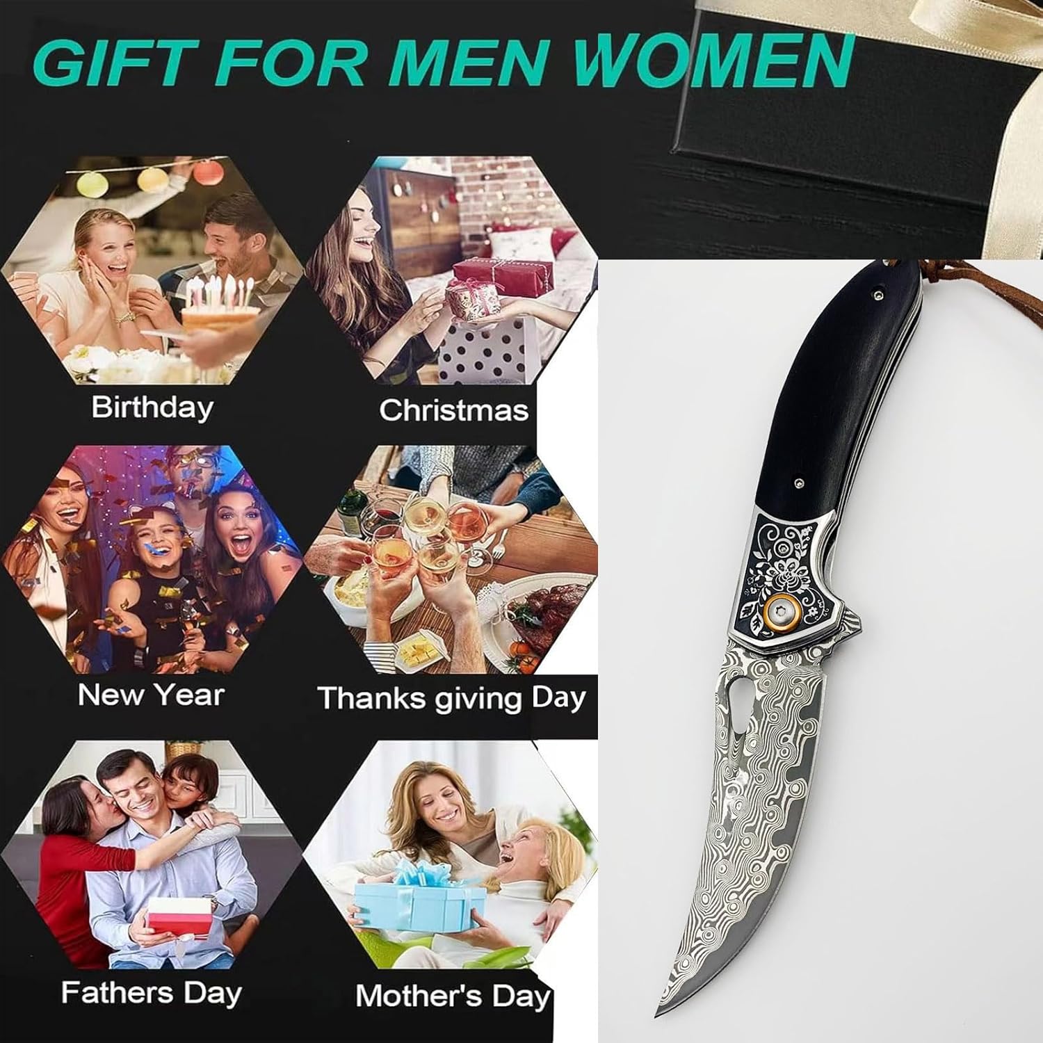 Damascus Steel outdoor folding knife High hardness pocket knife