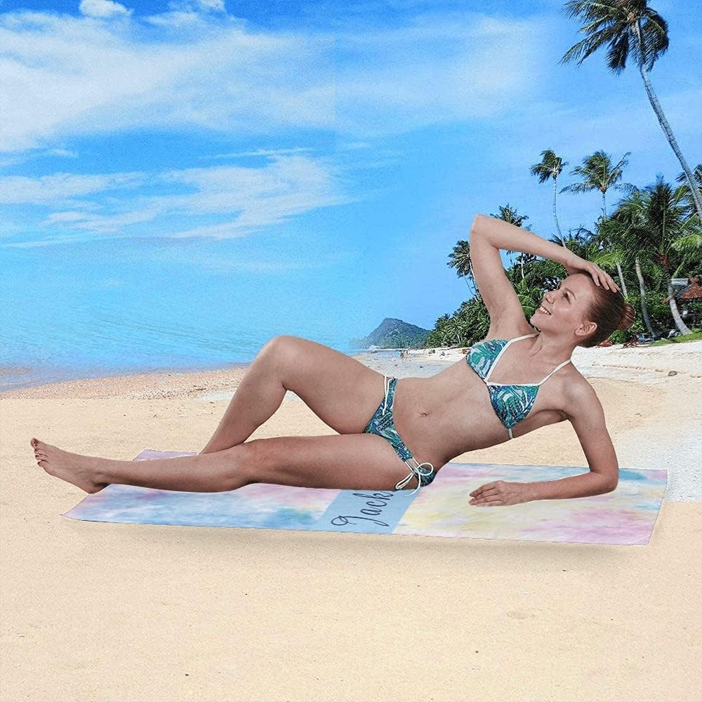 E-shine Tie dye Beach Towels Custom Beach Towels with Name Personalized Beach Towel Customize Beach Towels for Adult