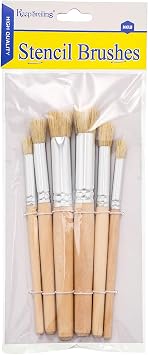 Wooden Stencil Brushes Natural Stencil Bristle Dome Art Painting Brushes Wood Paint Template Brush for Acrylic Oil Watercolor Art Painting DIY Crafts Card Making Supplies, 3 Sizes